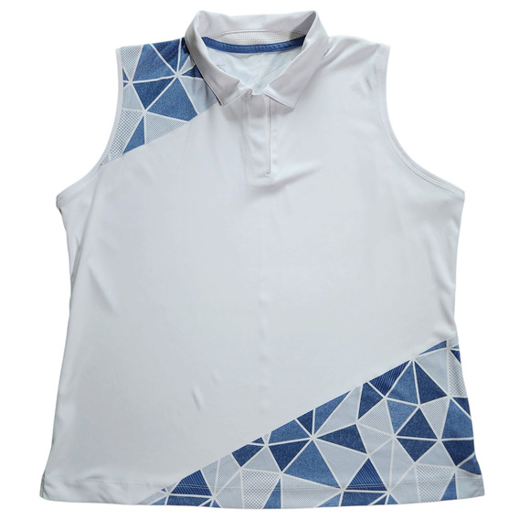 Slazenger Tops - Slazenger Golf sleeveless polo top white geometric print size XXL